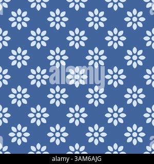 Einfarbiges, blumiges Achteckmuster einfache geometrische Anordnung Stock Vektor