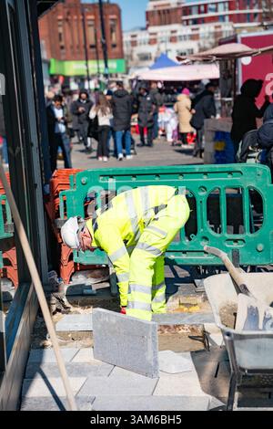 Lewisham Regeneration der Gehwege und Straßen im südlichen Londoner Stadtteil. Stockfoto