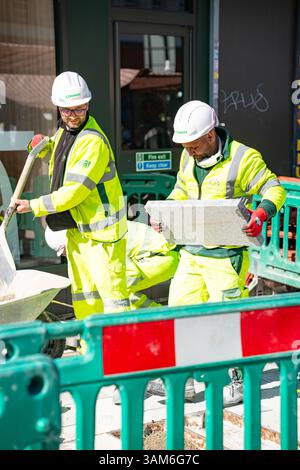 Lewisham Regeneration der Gehwege und Straßen im südlichen Londoner Stadtteil. Stockfoto
