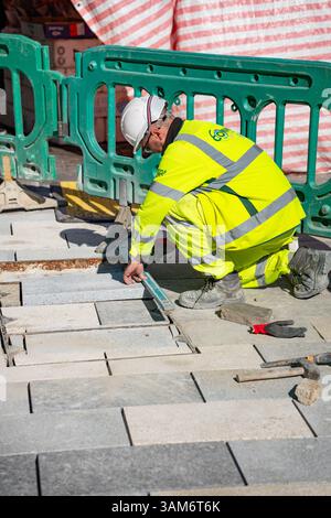 Lewisham Regeneration der Gehwege und Straßen im südlichen Londoner Stadtteil. Stockfoto