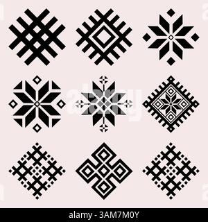 Vektorsatz mit Logo-Design-Vorlagen im trendigen linearen Stil Stock Vektor