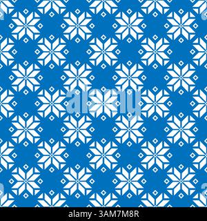 Abstrakte grafische ethnische Muster in Blau und weiß Stock Vektor