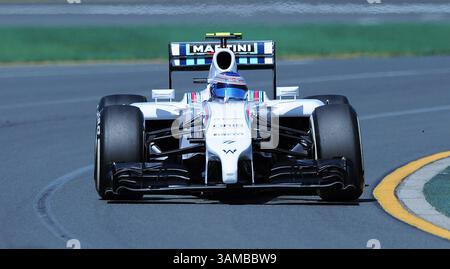 14. März 2014 – Melbourne, Victoria, Australien – Valtteri Bottas (FIN) von Williams während des ersten Trainingssitzes am zweiten Tag des Formel 1 Grand Prix 2014 in Australien. (Kreditbild: © Theo Karanikos/ZUMAPRESS.com) Stockfoto