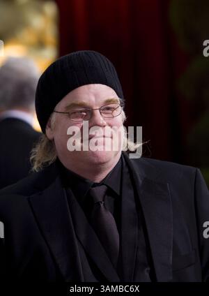 Februar 2009 - Hollywood, Kalifornien, USA Der Schauspieler Philip Seymour Hoffman wurde am Sonntag, den 2. Februar 2014, in seiner Wohnung in Greenwich Village in New York, von einem Geschäftspartner kurz nach 11:30 Uhr Eastern Time an einer Überdosis Drogen tot aufgefunden. Philip Seymour Hoffman kommt am 22. Februar 2009 bei den 81. Jährlichen Academy Awards im Kodak Theatre in Hollywood, Kalifornien. ADRIAN SANCHEZ-GONZALEZ/PI (Kreditbild: © Prensa Internacional/ZUMAPRESS.com) Stockfoto