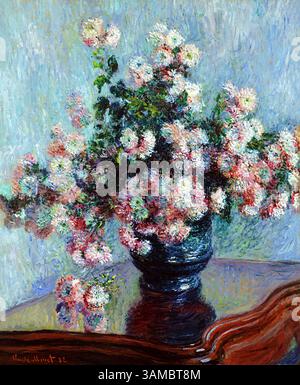 „Chrysantheme“ (1882) von Claude Monet ist ein leuchtendes impressionistisches Stillleben, das die flüchtige Schönheit der Herbstblüten durch das lebendige brus einfängt Stockfoto