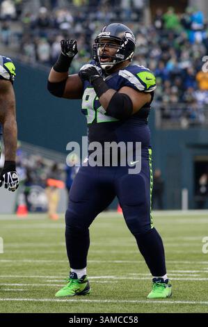 29. Dezember 2013. Seattle Seahawks Defensive bekämpfen Brandon Mebane #92 im Kampf gegen die St. Louis Rams am CenturyLink Field in Seattle, WA. Seahawks besiegen die Rams 27 - 9. George Holland / Cal Sport Media. (Bild: © George Holland/Cal Sport Media/ZUMAPRESS.com) Stockfoto