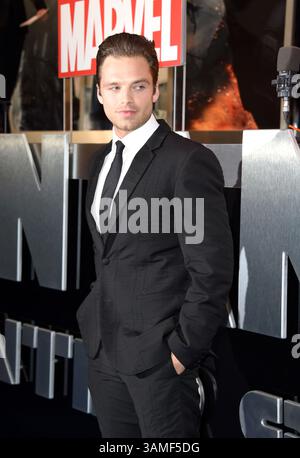 20. März 2014 – London, England – Sebastian Stan kommt am 20. März 2014 zur britischen Premiere von „Captain America: The Winter Soldier“ in Westfield in London (Credit Image: © Famous/Ace Pictures/ZUMAPRESS.com) Stockfoto