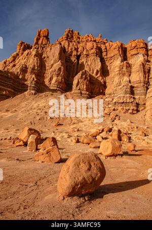 Hoodoos im Goblin Valley State Park im San Rafael Swell von Utah. Stockfoto