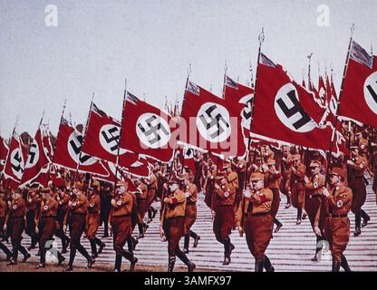 Januar 1930 - Deutsche SA-Truppen bei der Rallye, Nürnberg, Deutschland, 1933 (Foto: © Glasshouse/ZUMAPRESS.com) Stockfoto