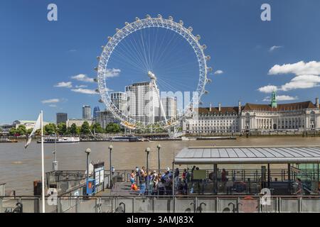 London Eye, London Borough of Lambeth, London, England, Großbritannien, London, Südengland, Großbritannien Stockfoto