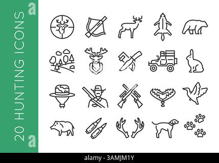 Jagdsymbole festgelegt Stock Vektor