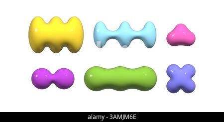 3D-Kollektion abstrakter Formen Stock Vektor