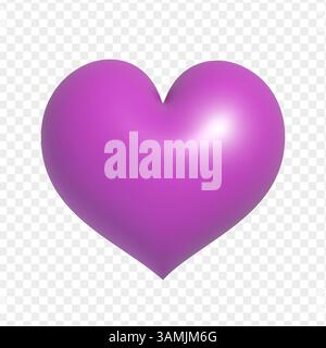 3D-Vektor-Herzsymbol isoliert Stock Vektor