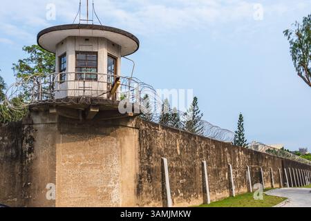 Beobachten Sie den Turm des alten Gefängnisses Chiayi, einem ehemaligen Gefängnis in Chiayi City, Taiwan Stockfoto