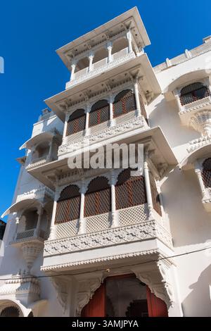 Traditionelles Haveli Hotel Bundi Rajasthan Indien Stockfoto