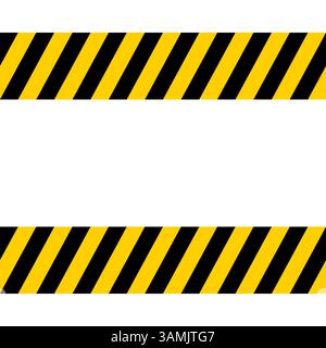 Gelbe schwarze Warnstreifen nahtloses Warnmuster für horizontale Gefahrenbegrenzung Stock Vektor