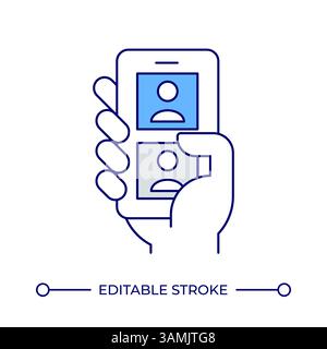 Handheld-Smartphone mit Farbsymbol für Kommunikations-App Stock Vektor