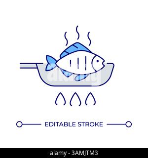 Symbol für die Farbe der Fischlinie für die Röstung Stock Vektor