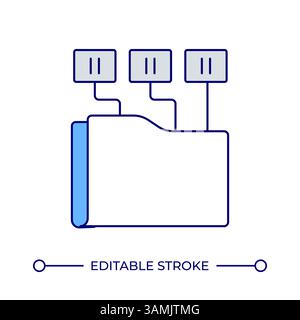 Symbol für die Linienfarbe der elektronischen Dokumente Stock Vektor