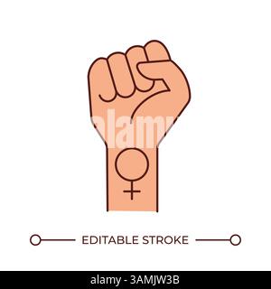 Symbol für feministische Linienfarbe Stock Vektor