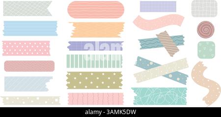 Buntes Klebeband mit Mustern Set Stock Vektor