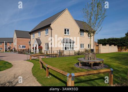 Blick auf den park, neue Wohnsiedlung, holt, Nord-norfolk, england Stockfoto