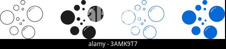 Symbolgruppe „Bubble Concept Line“ (Bezugslinie Und Volumenkörper) Blasenformen Und -Designs Symbol Kollektion. Abbildung Des Isolierten Vektors Stock Vektor