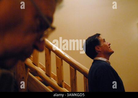 Mitt Romney, der durch Iowa kämpft. Stockfoto