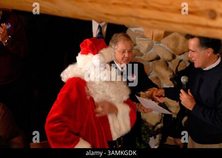 Mitt Romney, der durch Iowa kämpft. Stockfoto