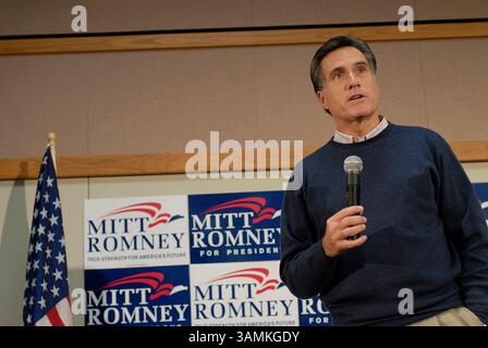 Mitt Romney, der durch Iowa kämpft. Stockfoto