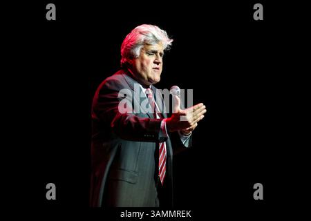 März 2014: Durham, North Carolina, USA S - JAY LENO bringt seine Tour 2014 zum Durham Performing Arts Center in Durham, NC. (Bild: © Andy Martin Jr./ZUMAPRESS.com) Stockfoto