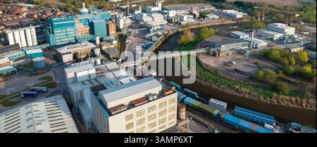 Luftbild von Warrington UK Stockfoto