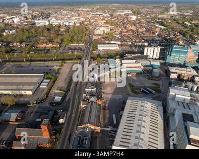Luftbild von Warrington UK Stockfoto