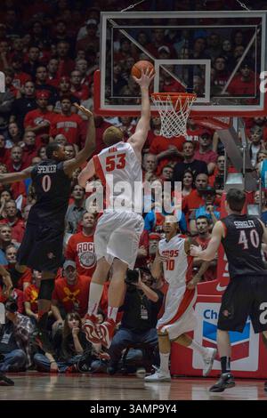 22. Februar 2014: New Mexico Lobos spielen Alex Kirk #53 während des NCAA Basketballspiels zwischen San Diego State Aztecs und University New Mexico Lobos in der Pit in Albuquerque, New Mexico. Credit Image Â© Lou Novick/Cal Sport Media(Credit Image: © Lou Novick/Cal Sport Media/ZUMAPRESS.com) Stockfoto