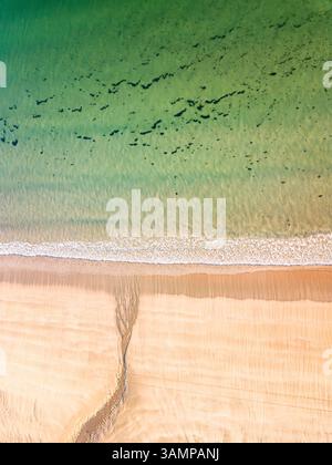 Aus der Vogelperspektive von Playa de La Concha, Gipuzkoa, Donostia, San Sebastián, Spanien. Stockfoto