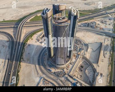 Luftaufnahme eines im Bau befindlichen Gebäudes in Dubai, USA Stockfoto
