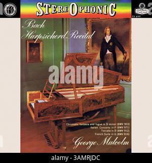 Johann Sebastian Bach - Cembalo Recital - Vintage-Schallplattencover Stockfoto
