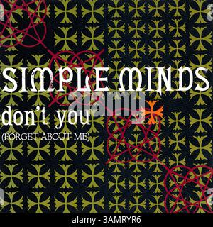 Simple Minds - Vergiss mich nicht - Vintage Vinyl-Cover Stockfoto