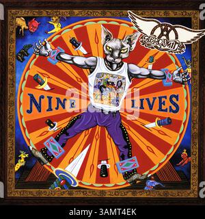 Aerosmith – Nine Lives – Vintage-Plattencover Stockfoto