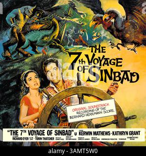 Bernard Herrman - The 7th Voyage of Sinbad - Vintage Vinyl-Cover Stockfoto