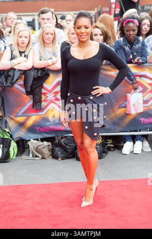 Mel B kommt für XFactor 2014 bei Emirates Old Trafford Manchester, Großbritannien Stockfoto