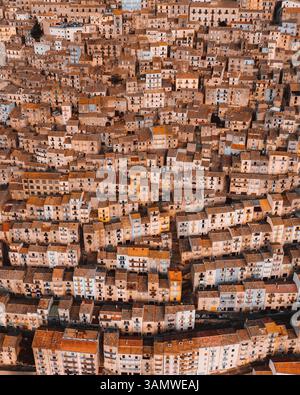 Luftaufnahme des Gangi-Hauses, Sizilien, Italien. Stockfoto