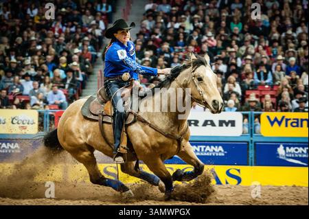 Dezember 2013 - Las Vegas, Nevada, U.. S - Barrel Racer - LISA LOCKHART, Oelrichs, South Dakota. 1. Platz - Barrel Racing. (Kreditbild: © Janet Kotwas/ZUMAPRESS.com) Stockfoto