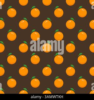 Nahtloses Vektor-Muster für den Sommer mit Orangen Stock Vektor