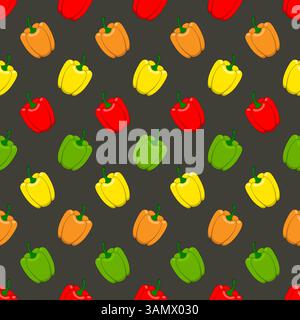 Endloses, nahtloses Muster frischer Paprika Stock Vektor