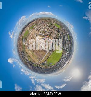 Luftaufnahme des winzigen Planeten von Hull City mit malerischer Landschaft, England, Großbritannien. Stockfoto
