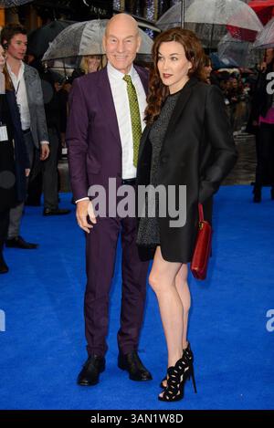 12. Mai 2014 - London, Großbritannien - ACEPIXS.COM....May 12 2014, London....Sir Patrick Stewart und seine Frau Sunny Ozell nahmen am 12. Mai 2014 an der britischen Premiere von X-Men: Days of Future Past am Odeon Leicester Square in London Teil (Credit Image: © Famous/Ace Pictures/ZUMAPRESS.com) Stockfoto