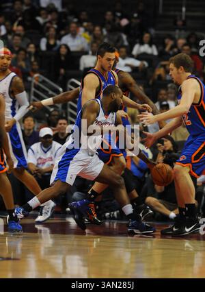 NBA: 4. April 2010: Clippers #1 Baron Davis. New York Knicks d Los Angeles Clippers. (Bild: © Jayne Oncea/Cal Sport Media/ZUMApress.com) Stockfoto