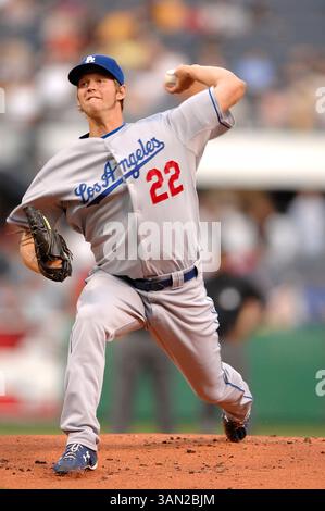 7. April 2010: Clayton Kershaw #22 beim Spiel Pittsburgh Pirates vs Los Angeles Dodgers im PNC Field in Pittsburgh. Fotograf Jason Pohuski/Cal Sport Media (Foto: © Jason Pohuski/Cal Sport Media/ZUMApress.com) Stockfoto