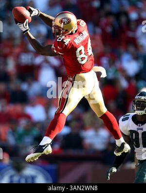 NFL: Eagles vs. 49ers 12. Oktober 2008..12. Oktober 2008: WR #84 Josh Morgan von den San Francisco 49ers in Aktion gegen die Philadelphia Eagles im Candlestick Park in San Francisco, Kalifornien. Die Adler schlagen die 49ers 40-26... Greg Ashman/CSM (Bild: © Cal Sport Media/ZUMA Press) Stockfoto